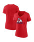 ფოტო #1 პროდუქტის Women's Red Fresno State Bulldogs Evergreen Campus V-Neck T-shirt