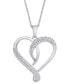 Фото #1 товара Macy's diamond 1/4 ct. t.w. Heart Pendant Necklace in Sterling Silver