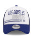 Фото #3 товара Men's White, Royal Los Angeles Dodgers Stacked A-Frame Trucker 9FORTY Adjustable Hat