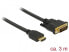 Delock 85655 - 3 m - HDMI Type A (Standard) - DVI - Male - Male - Straight