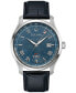ფოტო #1 პროდუქტის Men's Automatic Wilton GMT Black Leather Strap Watch 43mm