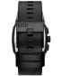 ფოტო #3 პროდუქტის Men's Cliffhanger Chronograph Black Leather Watch 40mm