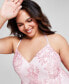 Фото #4 товара Trendy Plus Size Strappy-Back Embroidered Gown, Created for Macy's