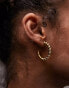 Фото #2 товара Topshop Pat waterproof stainless steel twisted hoop earrings in gold tone