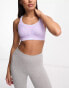 Shock Absorber Ultimate run sports bra in lilac with blue detail