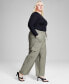 Фото #3 товара Trendy Plus Size Drawstring-Waist Cargo Pants