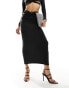 ASOS DESIGN co-ord cut out waist tube skirt in black