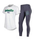 ფოტო #1 პროდუქტის Women's White, Charcoal Seattle Seahawks Sonata T-shirt and Leggings Sleep Set