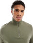 ASOS DESIGN half zip sweatshirt in green