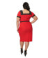 Фото #2 товара Plus Size Short Sleeve Shirred Bust Wiggle Dress