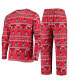 ფოტო #9 პროდუქტის Men's Red Georgia Bulldogs Ugly Sweater Knit Long Sleeve Top and Pant Set