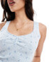 Фото #2 товара Boux Avenue pointelle cami and ditsy floral short pyjama set in blue