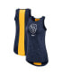 ფოტო #1 პროდუქტის Women's Navy Milwaukee Brewers Right Mix High Neck Tank Top