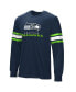 ფოტო #4 პროდუქტის Men's Navy Seattle Seahawks Hands Off Long Sleeve Adaptive T-shirt