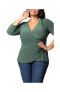 ფოტო #3 პროდუქტის Plus Size Femme Fatale Faux Wrap Top