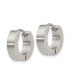 ფოტო #2 პროდუქტის Stainless Steel Brushed and Polished Hinged Hoop Earrings