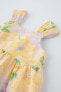 Floral linen blend dress