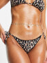 Фото #1 товара Accessorize string bikini bottom in leopard print