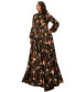 Фото #2 товара Plus Size Camo Bella Donna Dress with Ribbon and Puffed Out Sleeves