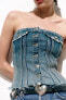 Denim trf corsetry-inspired top