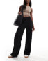 Фото #1 товара Vila pintuck wide leg trousers in black