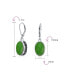 Фото #3 товара Western Style 3.2CT Natural Dyed Quartz Green Color Oval Bezel Set Lever Back Dangle Earrings For Women Sterling Silver