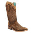 Фото #4 товара Corral Boots Cheetah Print TooledInlay Square Toe Cowboy Womens Brown Casual Bo