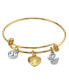 ფოტო #7 პროდუქტის 14K Gold-Dipped Heart and Initial Crystal Charm Bracelet