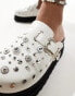 Фото #2 товара Azalea Wang Swiftly western flat shoes with hardware in White