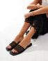 Фото #1 товара Bershka mesh flat sandals with gem embellishment in black