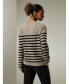 ფოტო #2 პროდუქტის Women's Drop-Shoulder Striped Cashmere Sweater