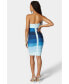 Women's Strapless Colorblock Bandage Midi