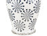 Фото #9 товара Аксессуары для цветов Beliani Retro Blumenvase NEMEA - Керамическая ваза с синими точечными узорами. Ваза традиционной формы с детальным узором, напоминающим солнце - стильный элемент интерьера. Оформленная в стиле Used-Look, имеет бело-темно-синюю цветовую гамму, что делает ее уникальным элементом декора. Круглая форма вазы выгодно подчеркивает декоративные растения и в пустом виде хорошо смотрится в различных стилях оформления.