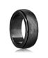 Stainless Steel Honey Comb Design Spinner Ring - Black Plated