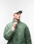 Фото #3 товара Topman oversized liner jacket with onion quilting in sage