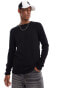 Brave Soul ribbed jumper with raglan sleeve in black