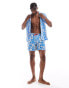 Фото #1 товара Hunky Trunks abstract print swim shorts co ord in blue