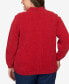 Plus Size Classics Chenille Zip Front Cardigan Sweater