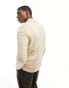 Фото #3 товара ASOS DESIGN polo sweatshirt with zip in beige