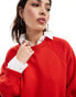 Фото #2 товара ASOS DESIGN oversized raglan sweatshirt in red