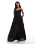 Фото #1 товара ASOS DESIGN scooped out halter pleated maxi dress in black