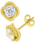 ფოტო #1 პროდუქტის Cubic Zirconia Solitaire Love Knot Frame Stud Earrings