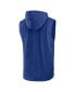 ფოტო #3 პროდუქტის Men's Royal Chicago Cubs Athletic Sleeveless Hooded T-shirt