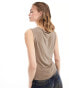 Фото #6 товара Monki super soft slash neck tank top in grey