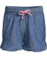 ფოტო #1 პროდუქტის Girls Ruffle Hem Chambray Pull On Shorts