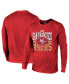 Фото #1 товара Men's Threads Scarlet San Francisco 49ers Super Bowl LVIII Tri-Blend Long Sleeve T-shirt