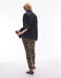 Topshop Petite leopard print legging in brown