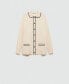 Фото #7 товара Women's Contrast Trims Oversized Cardigan Sweater