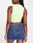 Фото #2 товара New Look denim mini skirt with seam detail in blue