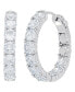 Фото #1 товара Women's Fine Silver Plated Cubic Zirconia Hoop Earrings